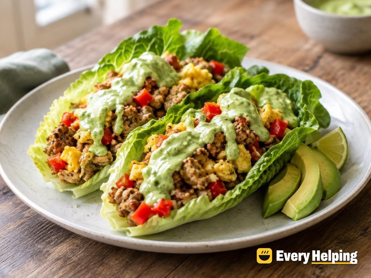 Turkey Sausage and Egg Lettuce Wraps