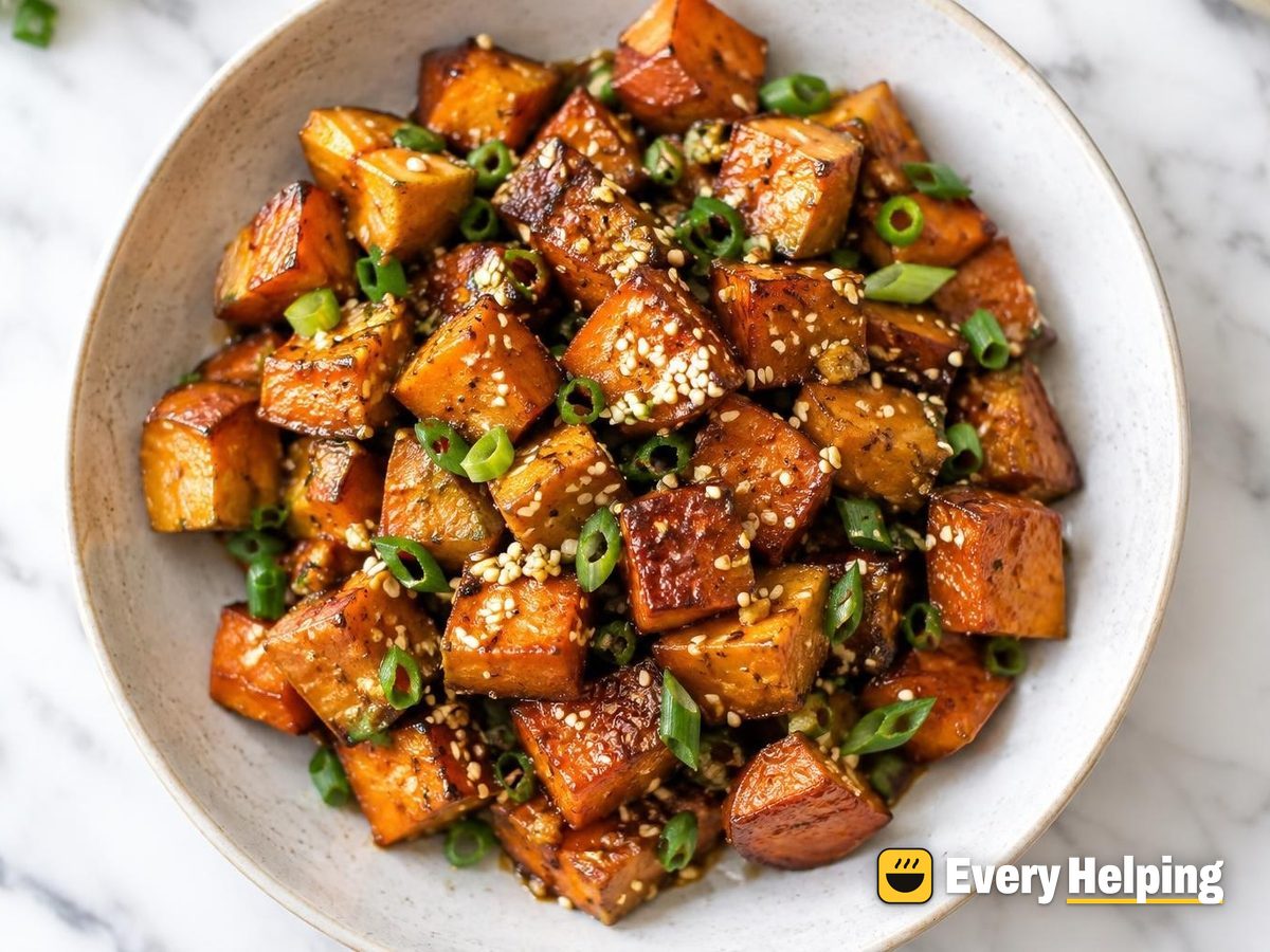 Ginger Sesame Skillet Sweet Potatoes