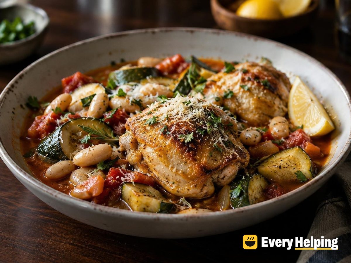 Chicken Thigh, Zucchini and White Bean Stew