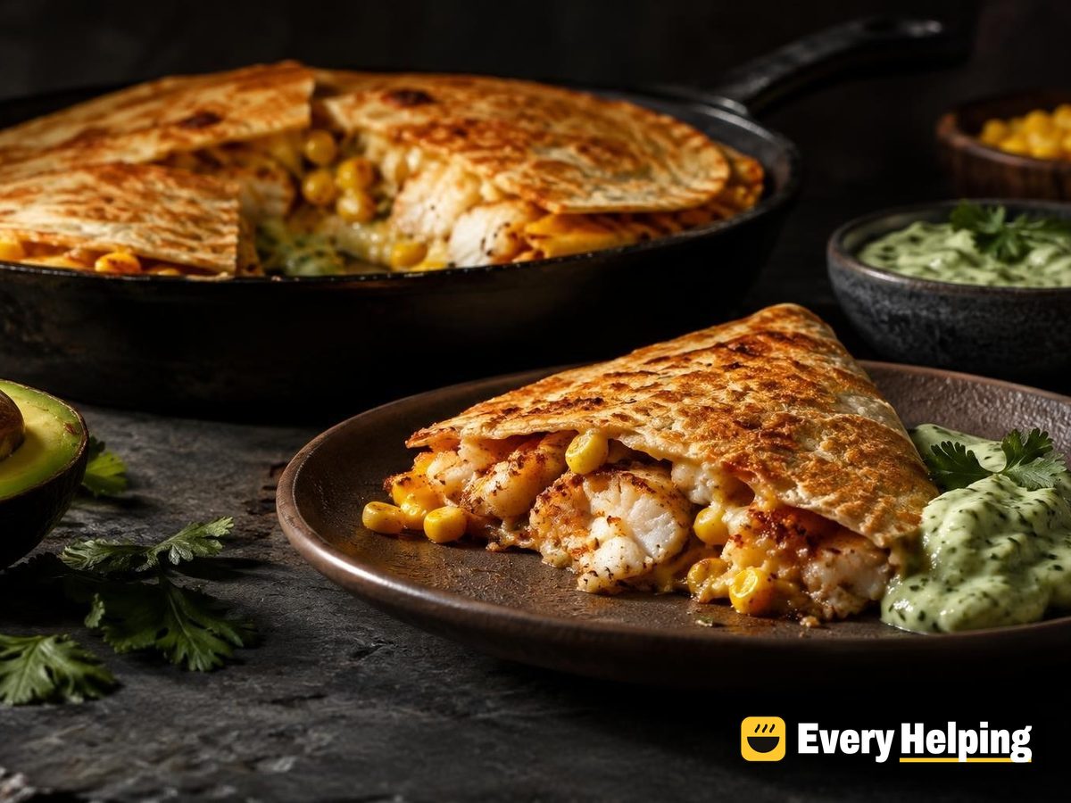 Chipotle-Spiced Cod Quesadillas with Avocado Sauce