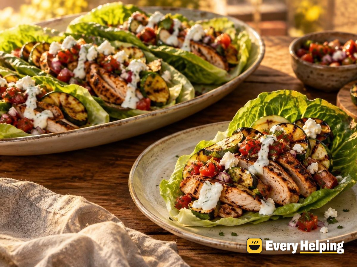 Grilled Turkey Breast Lettuce Wraps with Charred Salsa