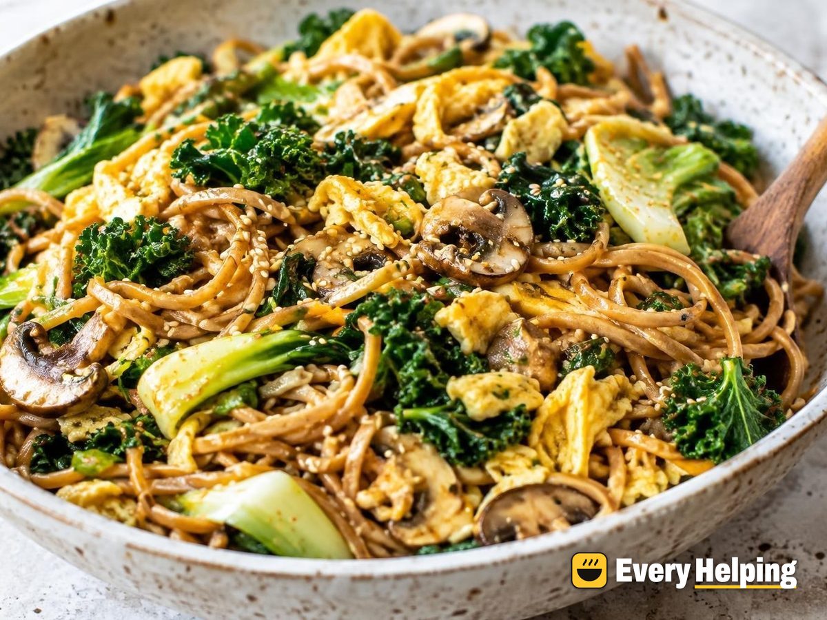 Lemon Ginger Egg Noodles with Kale