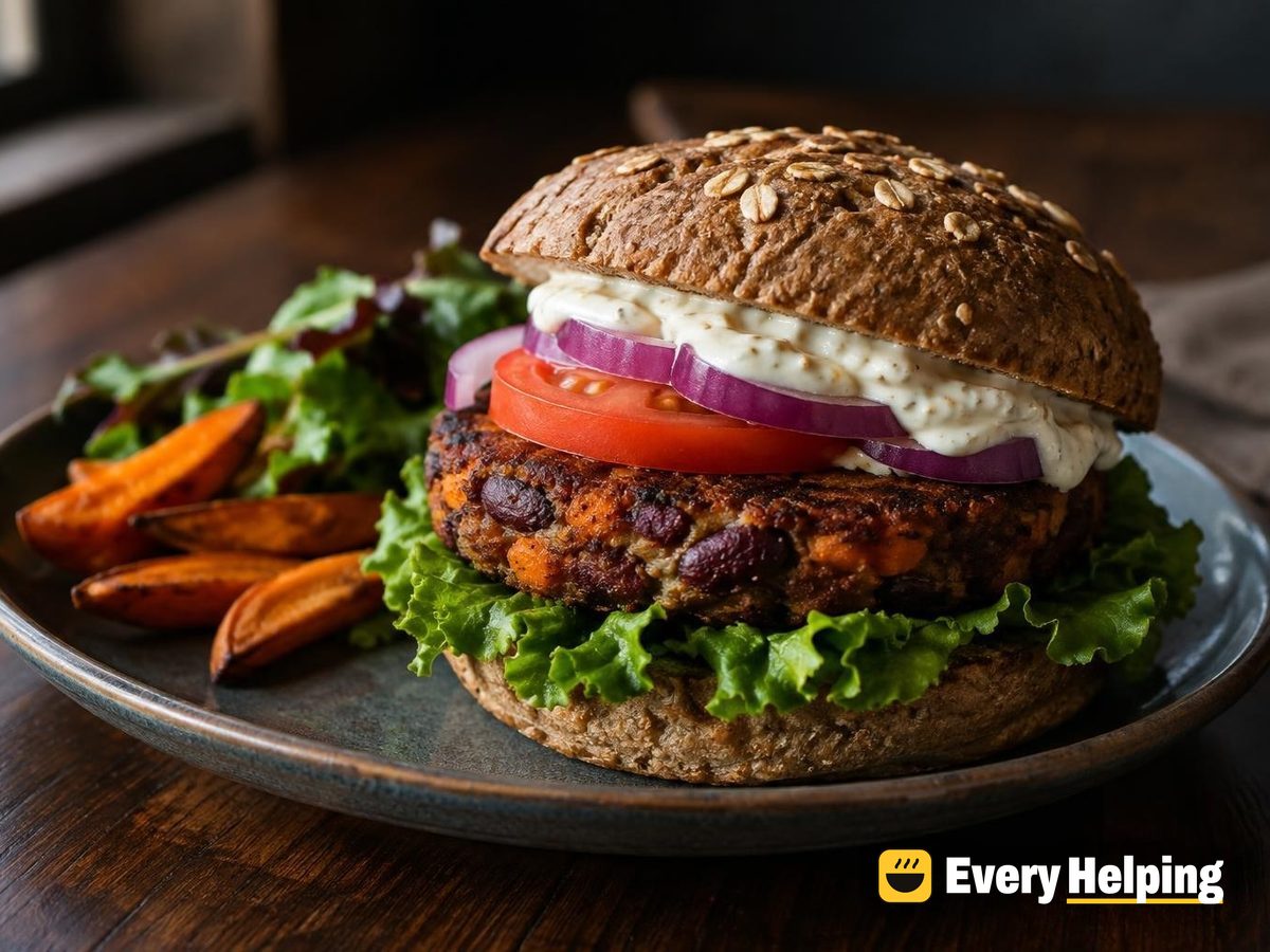 Smoky Kidney Bean and Sweet Potato Burgers