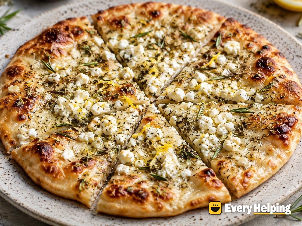 Skillet Rosemary Garlic Feta Flatbreads