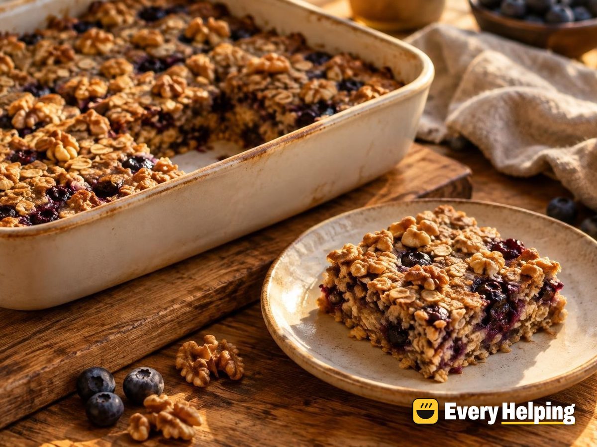 Vanilla Almond Butter Walnut Blueberry Oat Bars