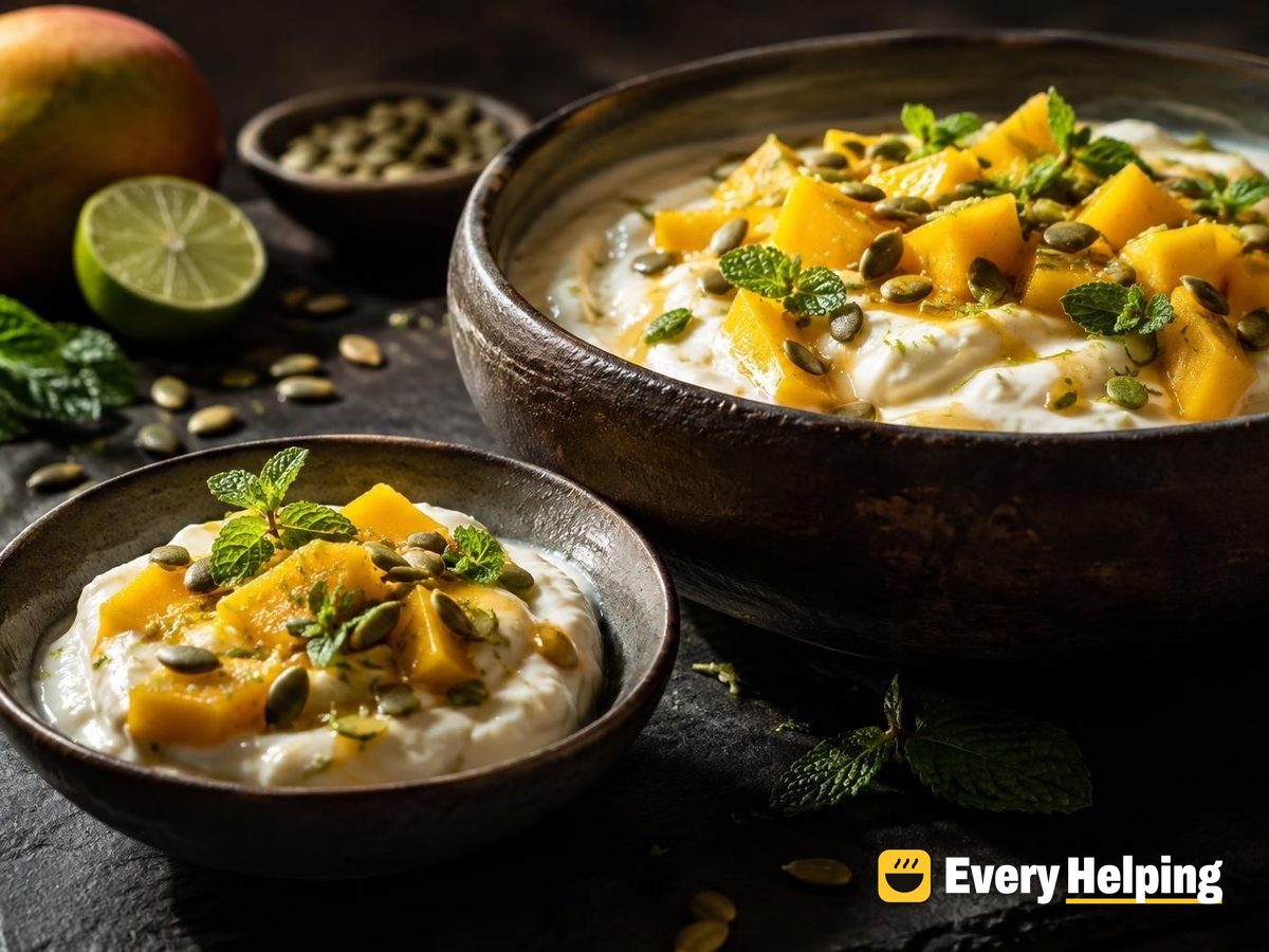 Stirred Yogurt with Cardamom Mango and Pepitas