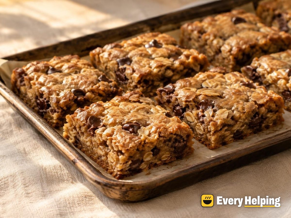 Chewy Oatmeal Chocolate Chip Blondies