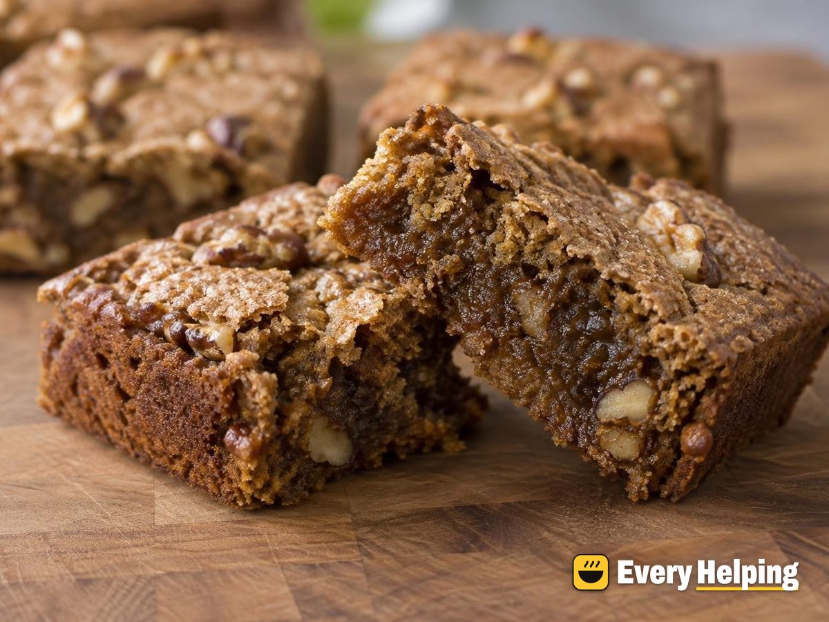 Fresh Ginger Molasses Walnut Blondies