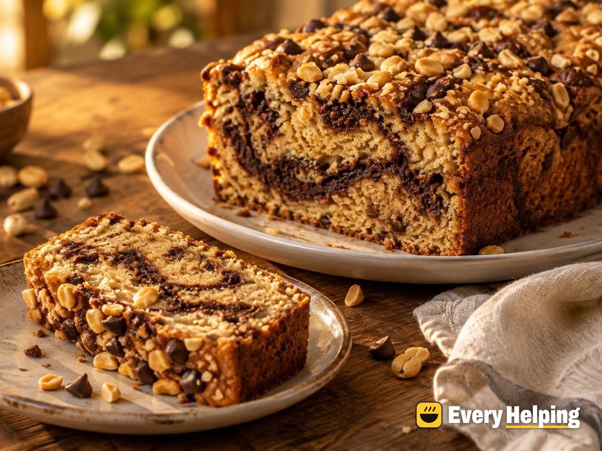 Peanut Butter Snack Cake with Cocoa Swirl