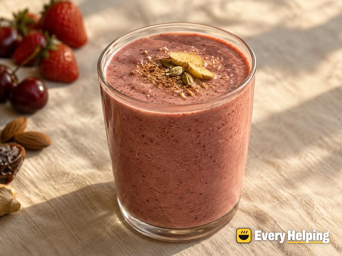 Spiced Cherry Berry Almond Lassi