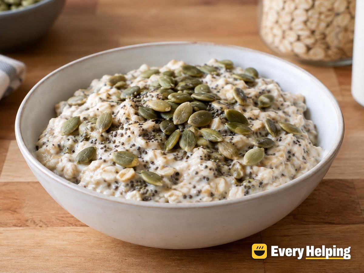 Plain Oat Milk Overnight Oats with Seeds