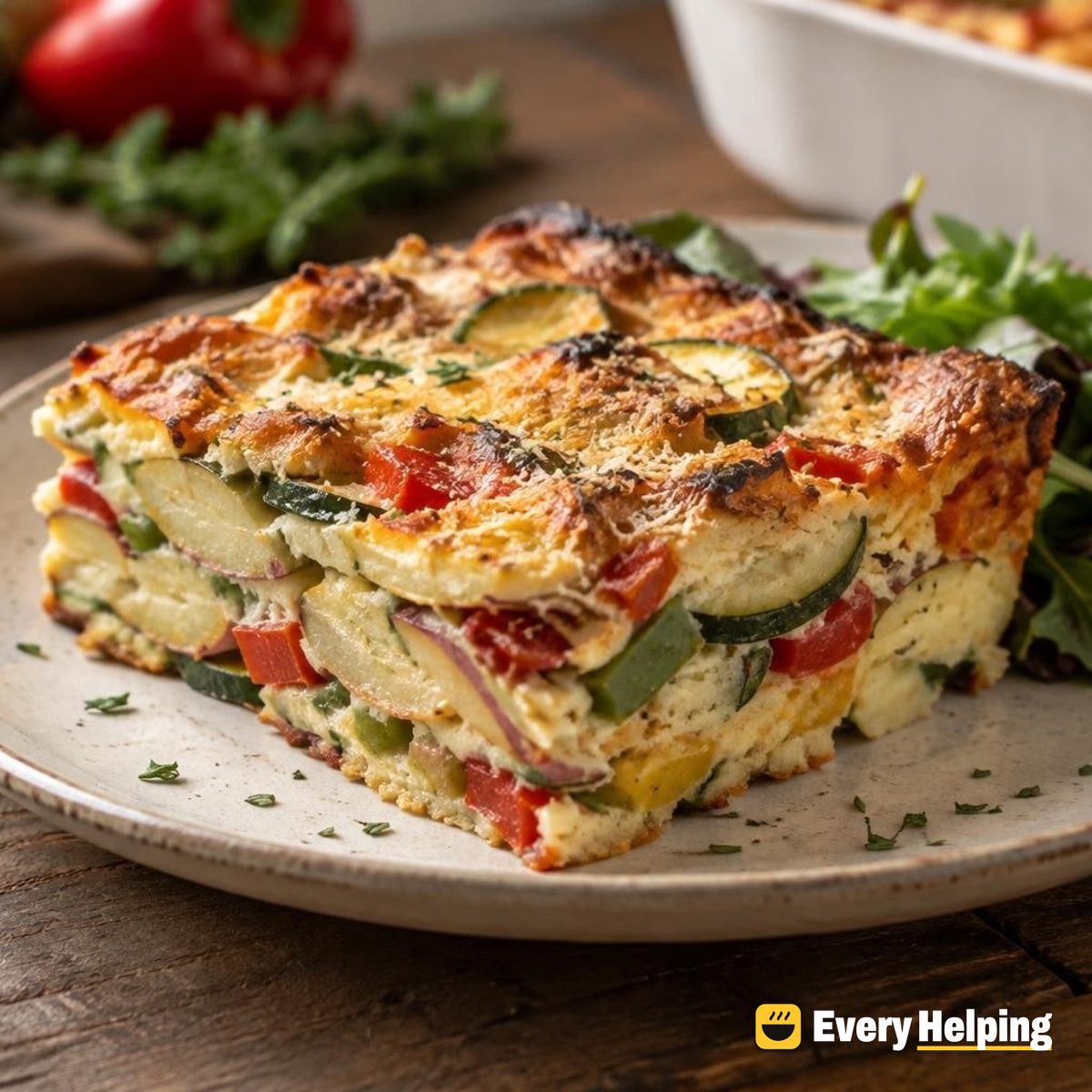 Zucchini, Potato and Pepper Breakfast Strata