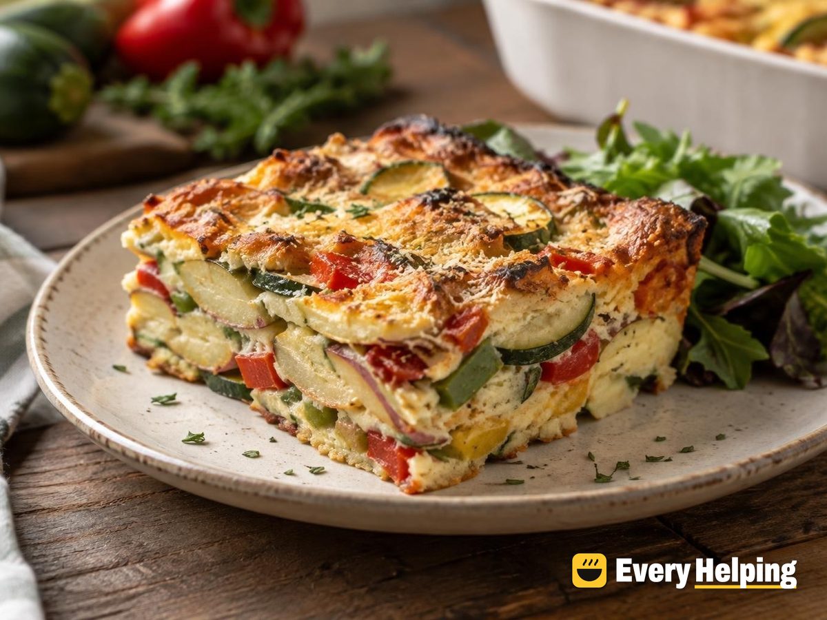 Zucchini, Potato and Pepper Breakfast Strata