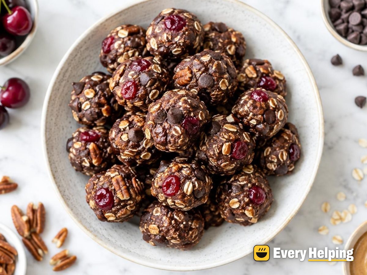 Cocoa Cherry Pecan Chocolate Chip Bites