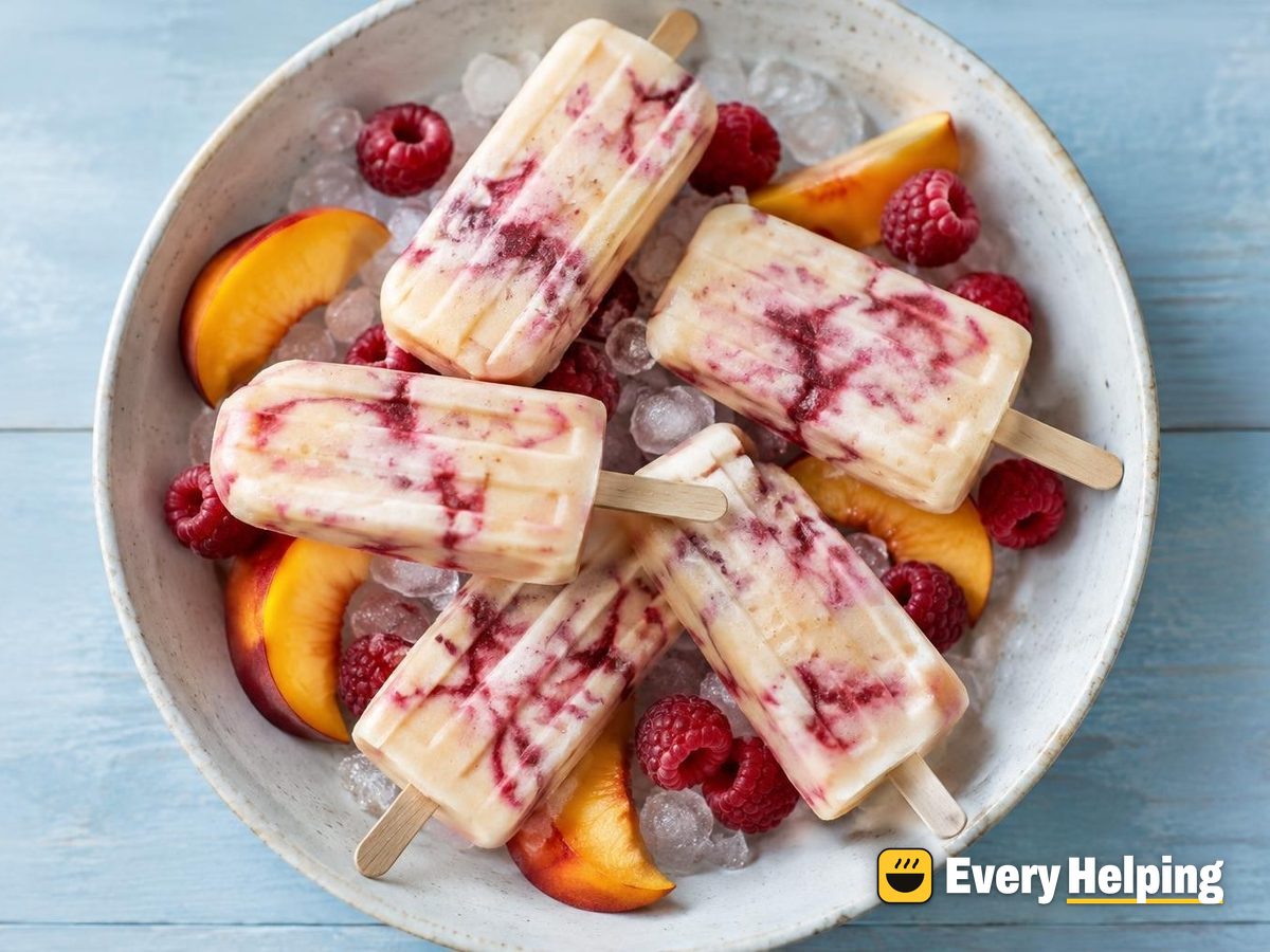 Peach Raspberry Ricotta Cheesecake Pops