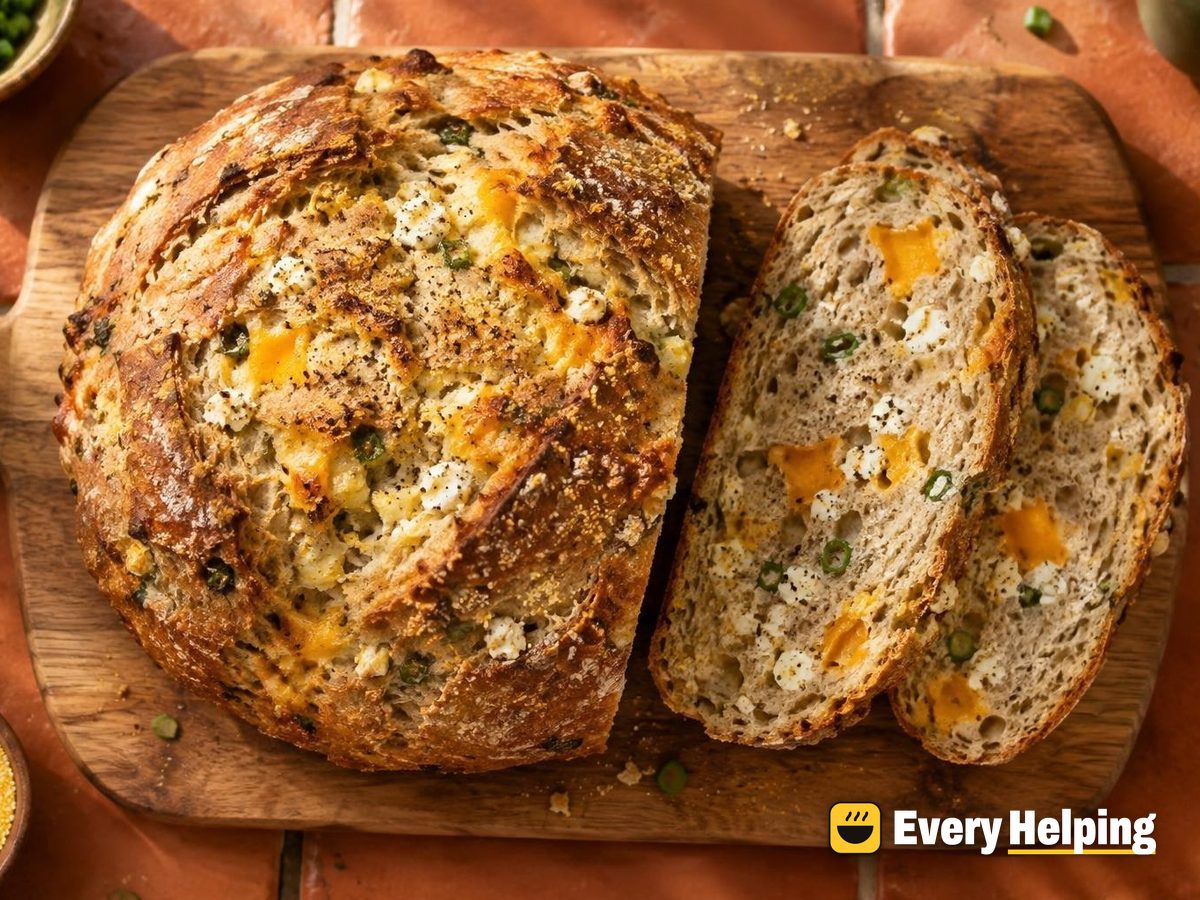 Crusty Spelt Boule with Cheddar and Feta