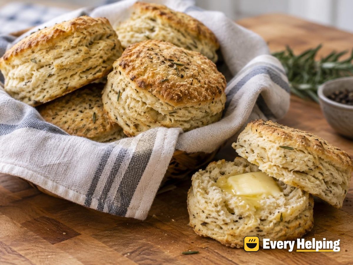 Flaky Rosemary Black Pepper Cornmeal Biscuits