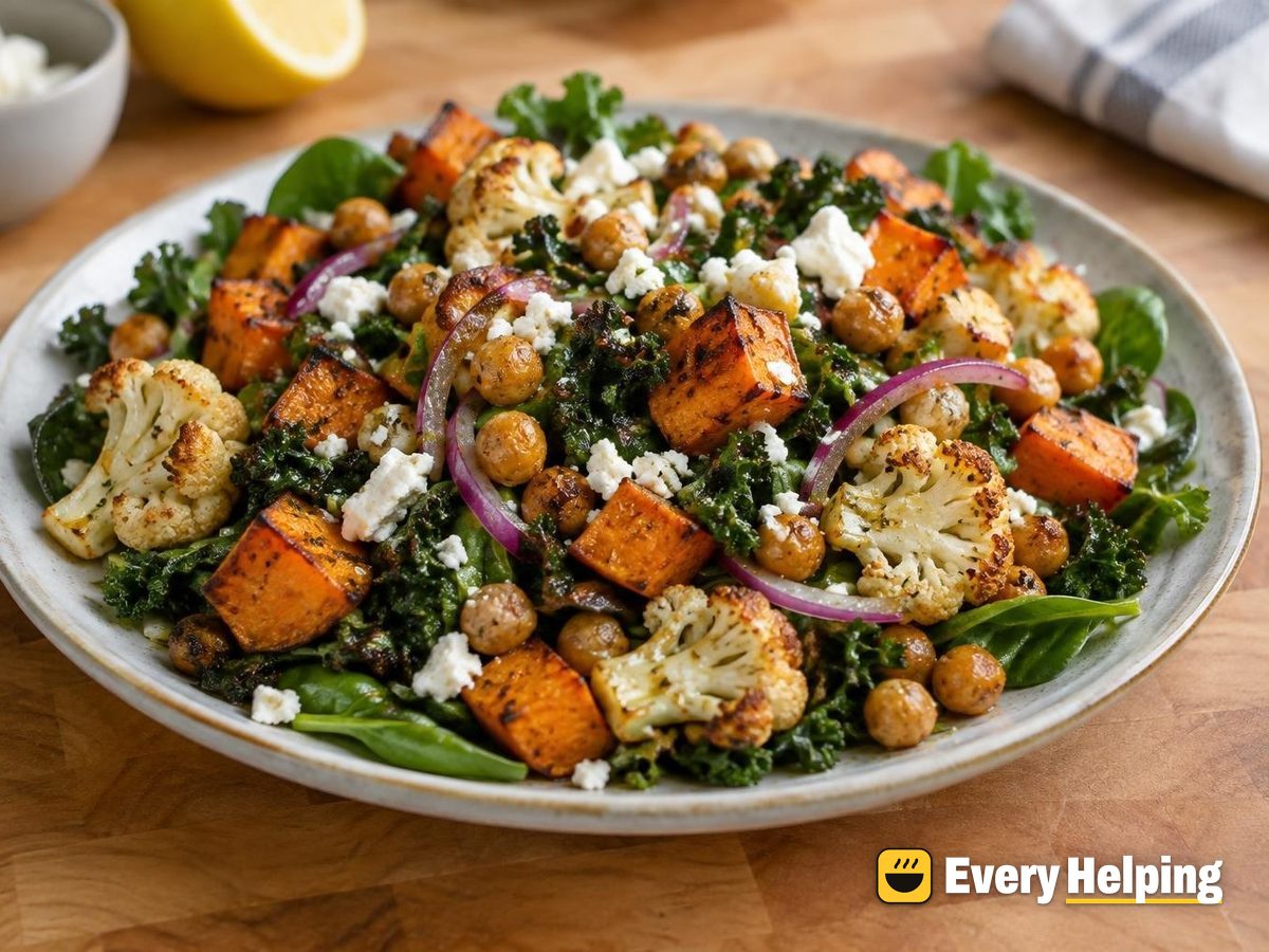 Warm Roasted Sweet Potato and Chickpea Salad