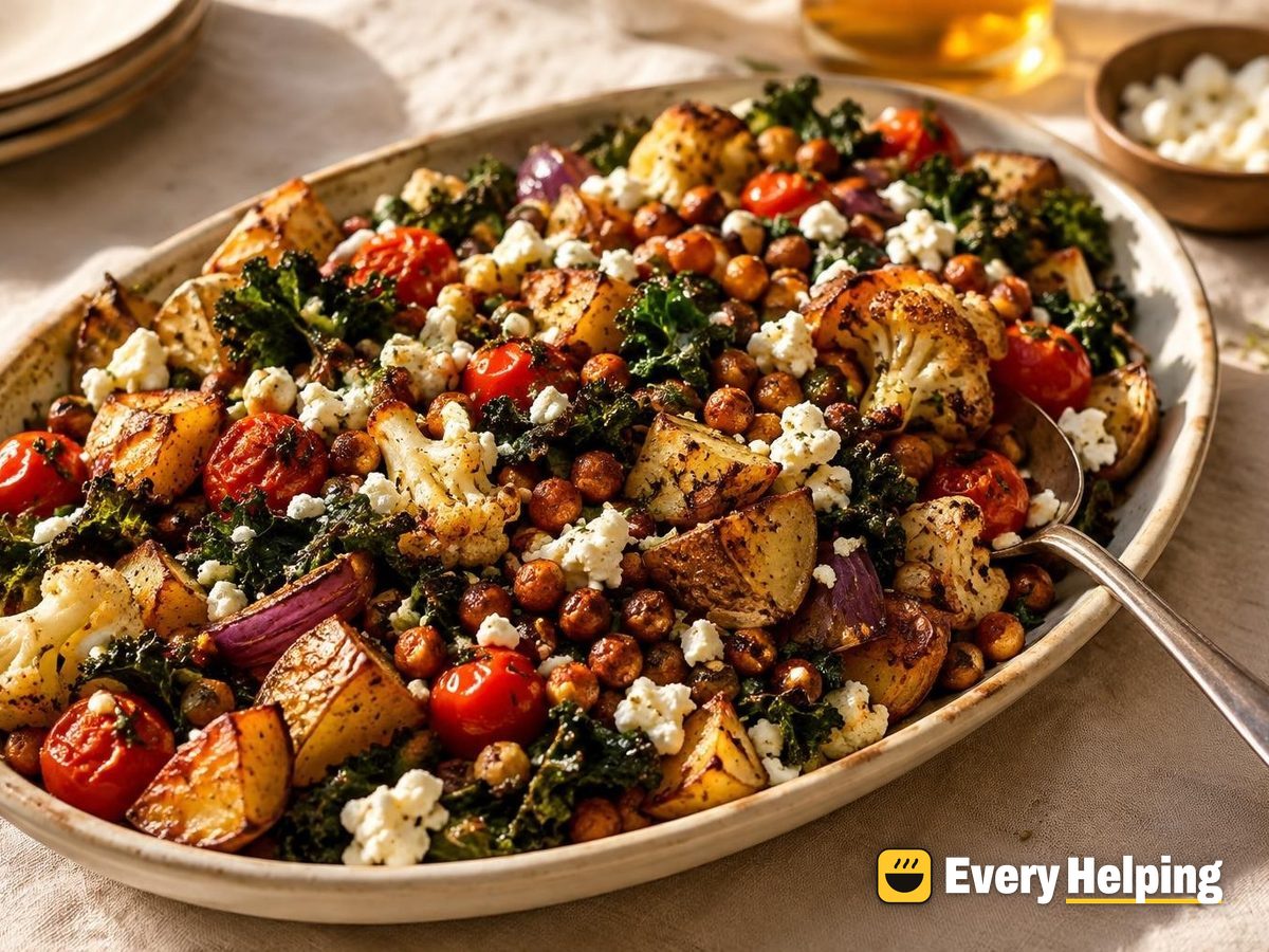 Roasted Potato Bowls with Chickpeas and Feta