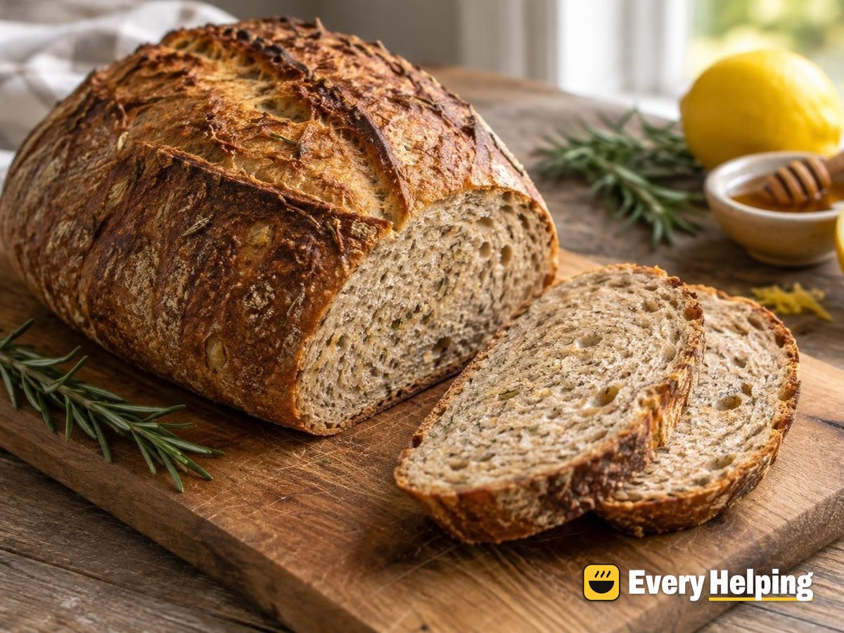 Whole Wheat Rosemary Lemon Honey Sourdough Batard