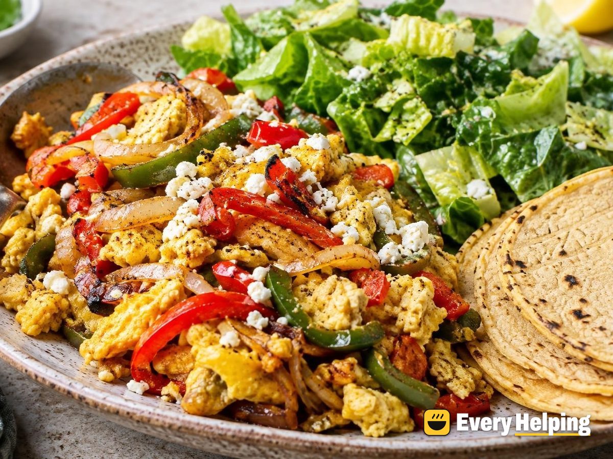 Smoky Pepper and Onion Scramble with Greens