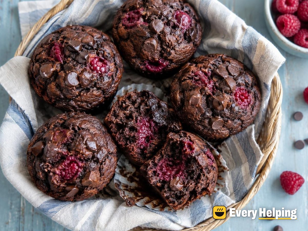 Double Chocolate Raspberry Muffins