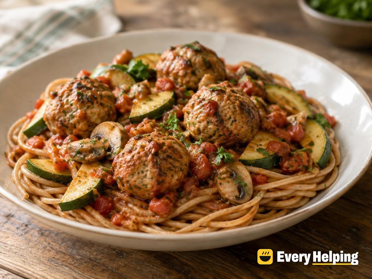 Skillet Turkey Meatballs with Zucchini Marinara