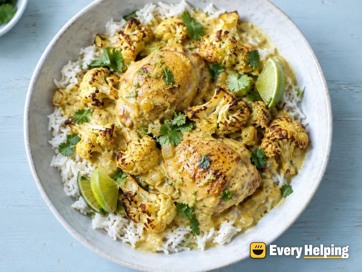 Coconut Chicken and Roasted Cauliflower Curry