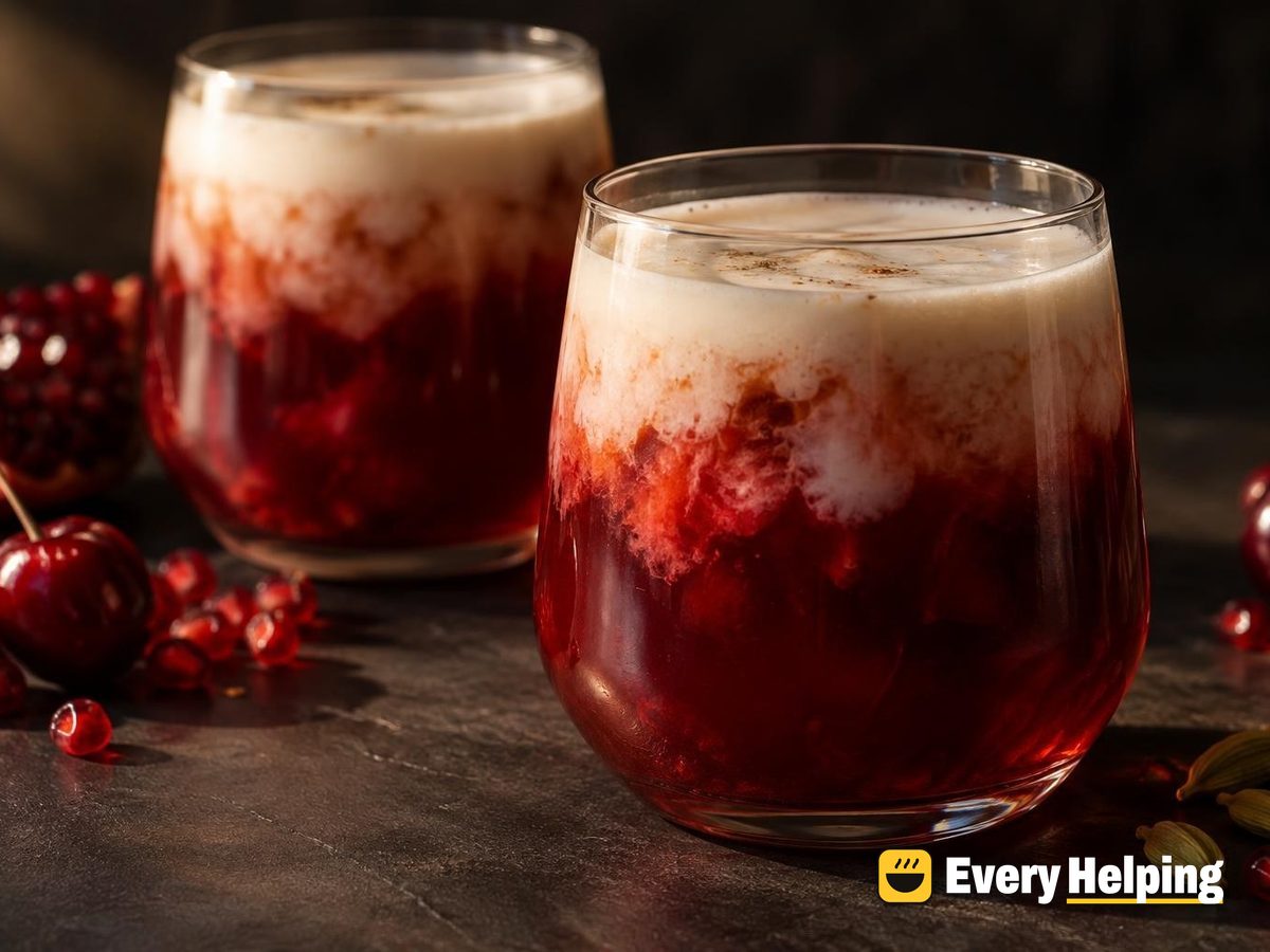 Cherry-Pomegranate Coconut Black Tea Cooler