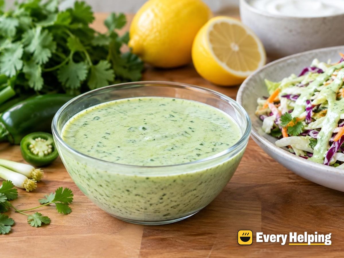 Creamy Lemon Cilantro Green Onion Yogurt Dressing