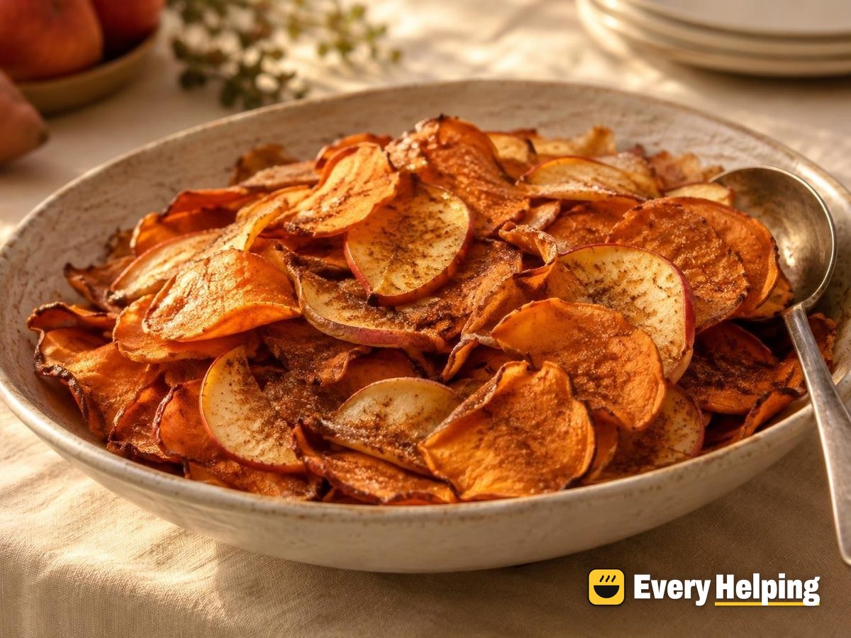 Cinnamon Sugar Sweet Potato and Apple Chips