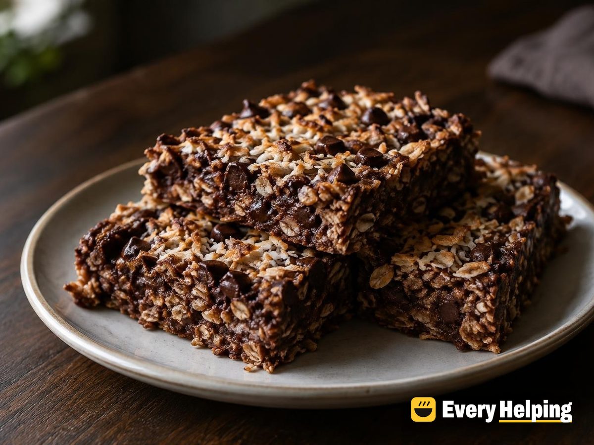 Double Chocolate Coconut Baked Oat Bars