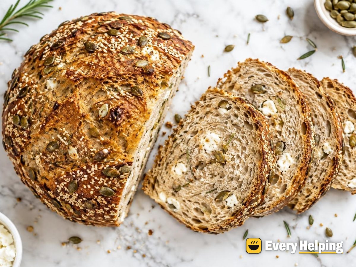 Seeded Spelt Boule with Rosemary and Feta