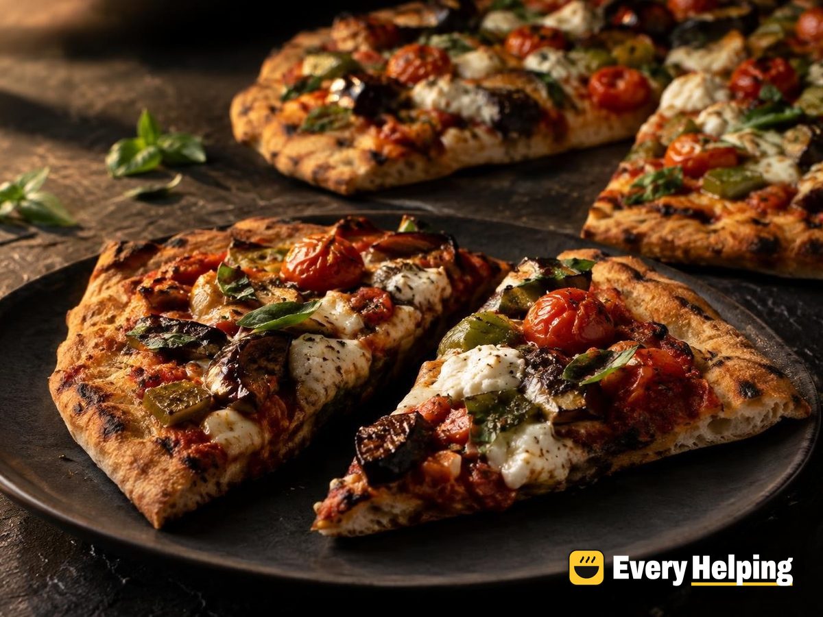 Grilled Eggplant and Cherry Tomato Herb Flatbreads
