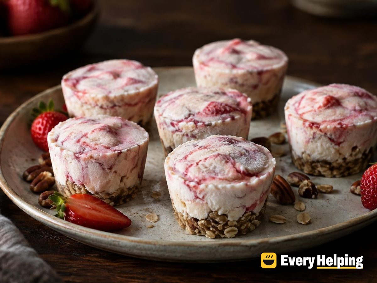 Strawberry Cheesecake Banana Ice Cream Bites