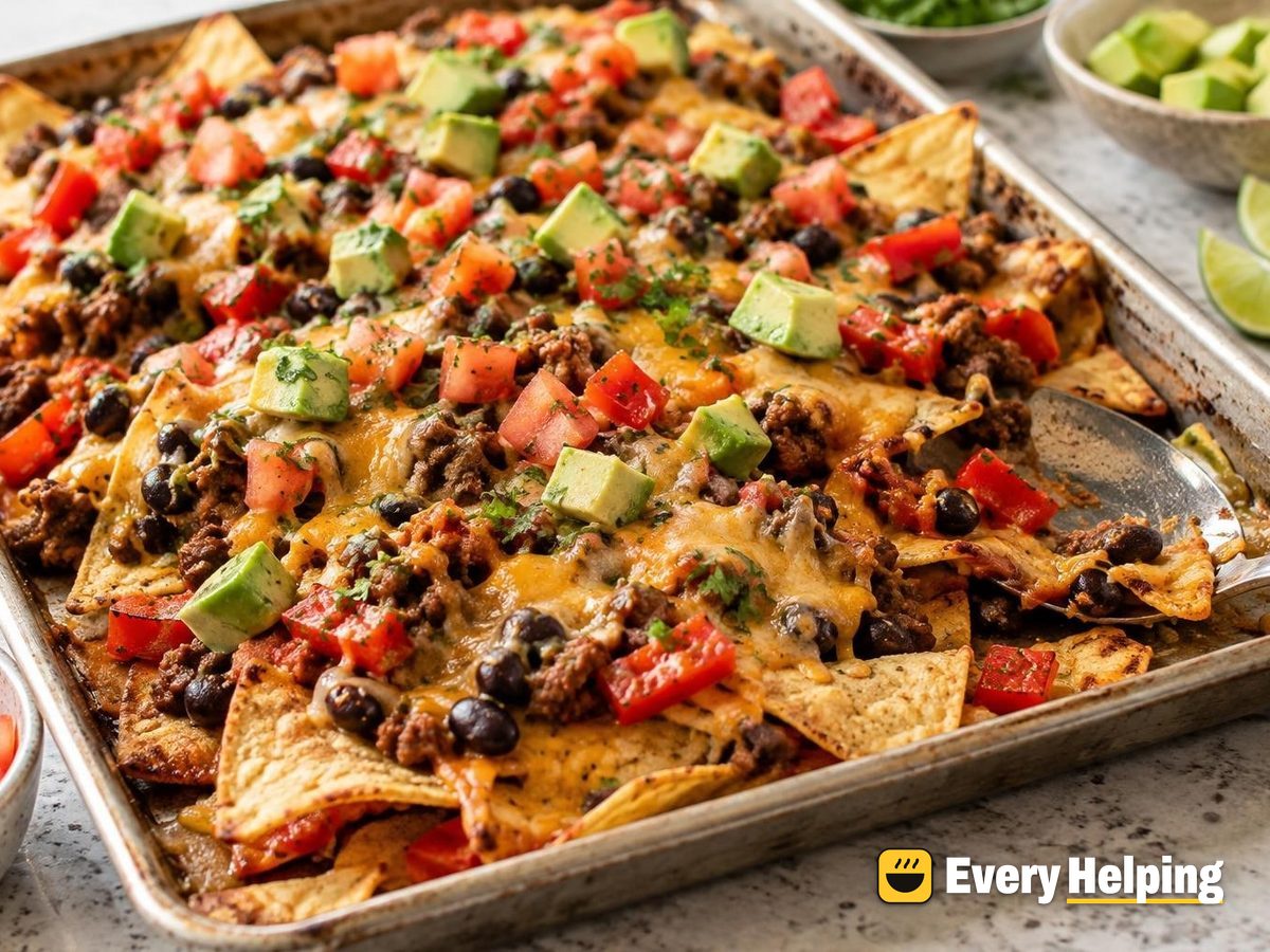 Sheet-Pan Beef and Black Bean Nachos