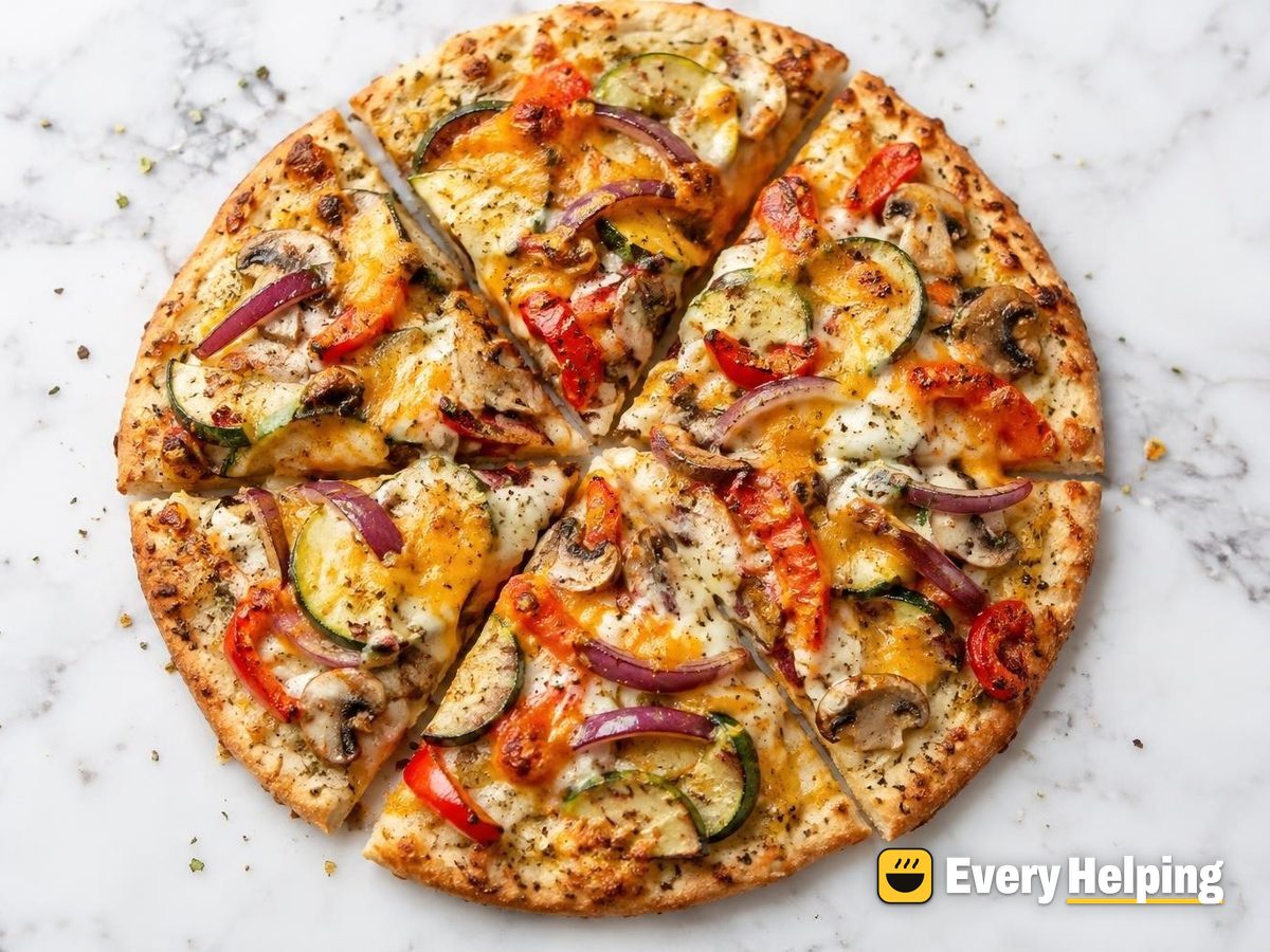 Roasted Vegetable Cheddar Flatbread Pizzas