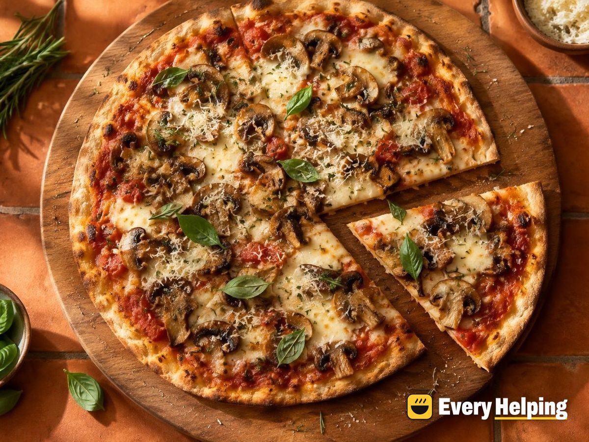 Thin-Crust Mushroom Pizzas with Rosemary and Garlic