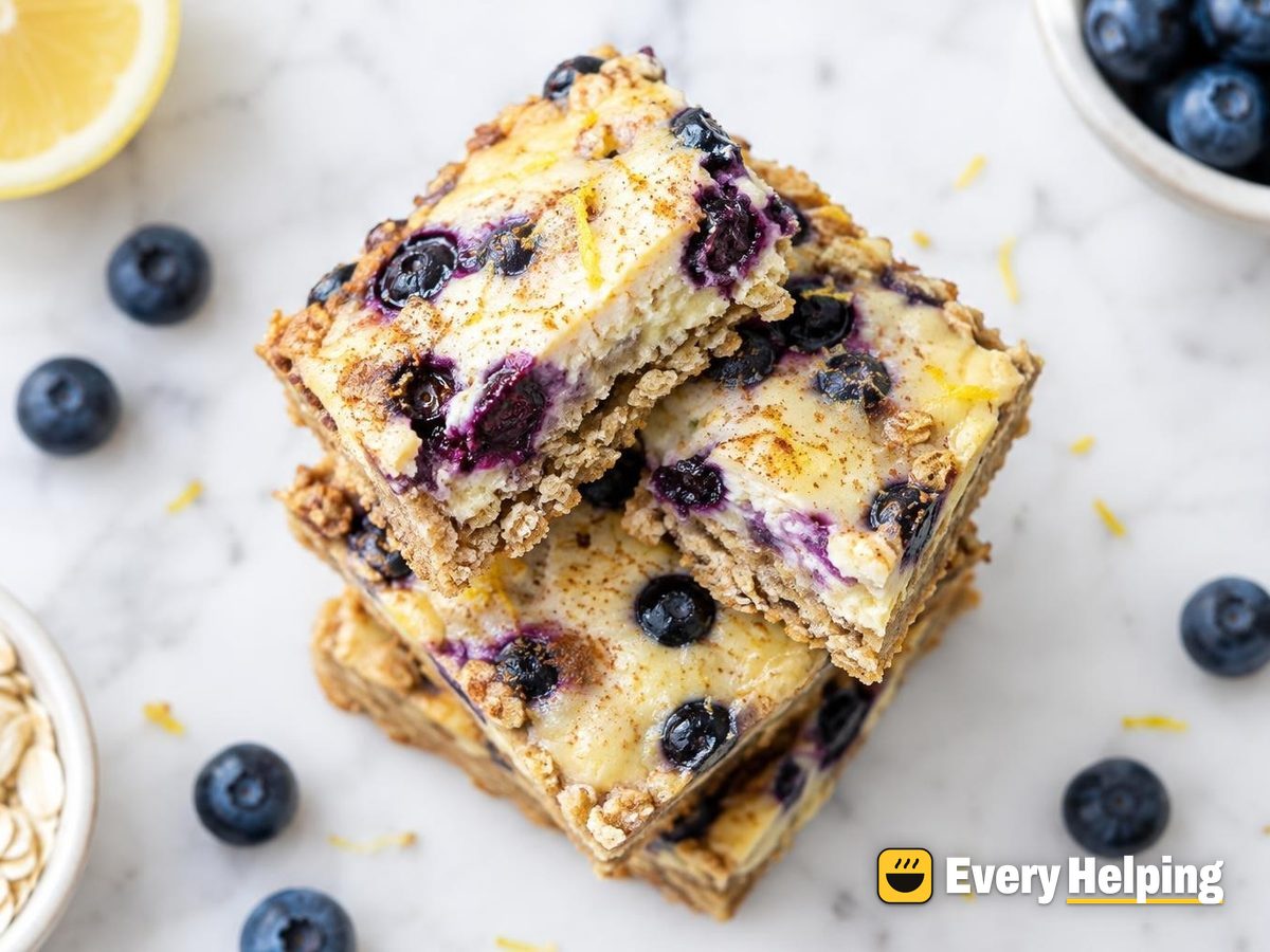 Blueberry Lemon Yogurt Custard Oat Bars