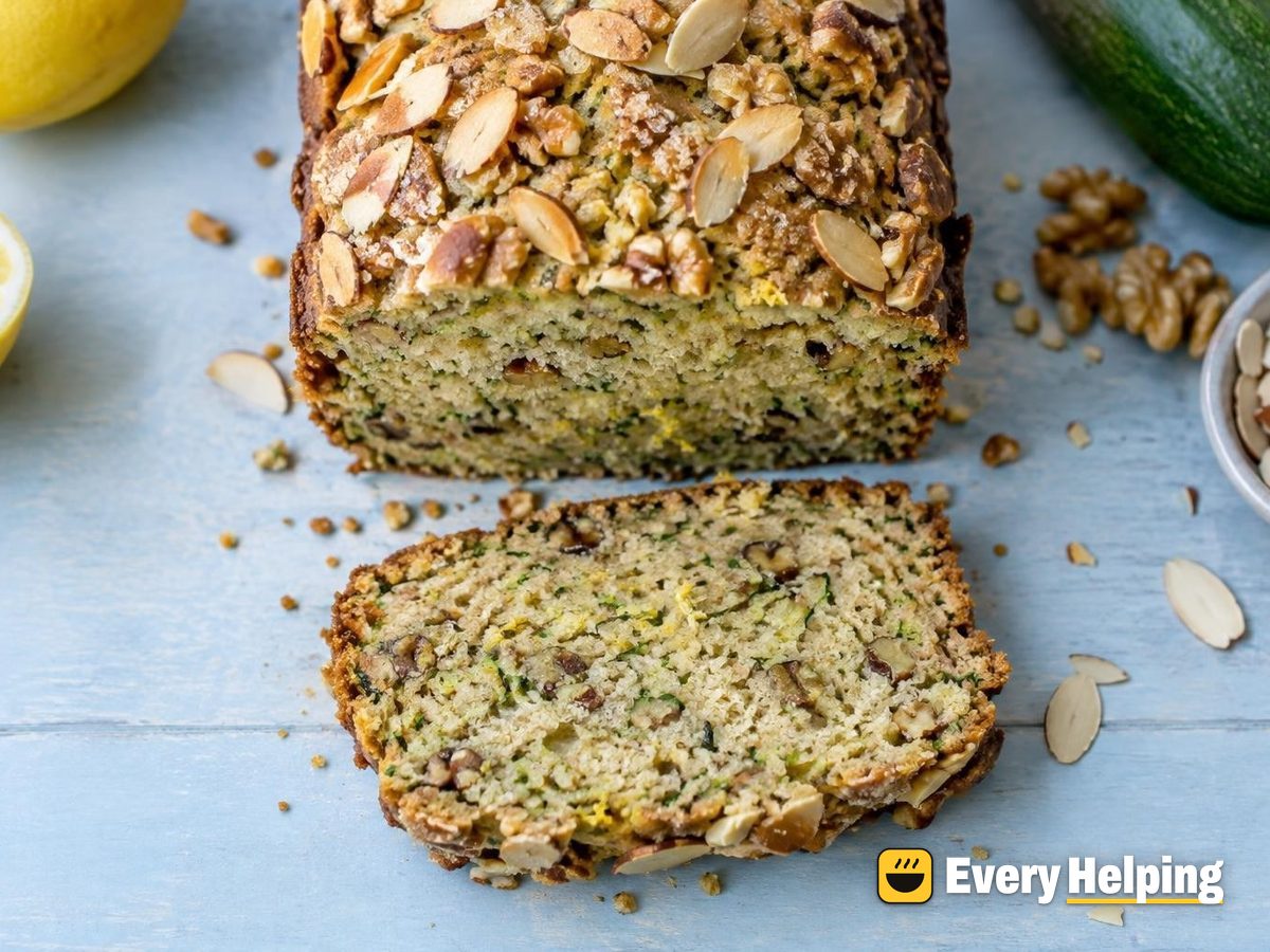 Toasted Almond Walnut Zucchini Bread with Lemon