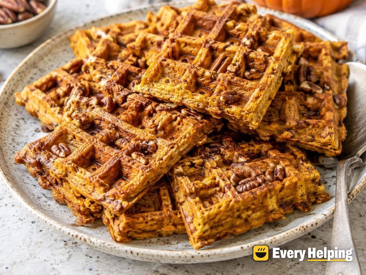 Pumpkin Pecan Blender Oat Waffles