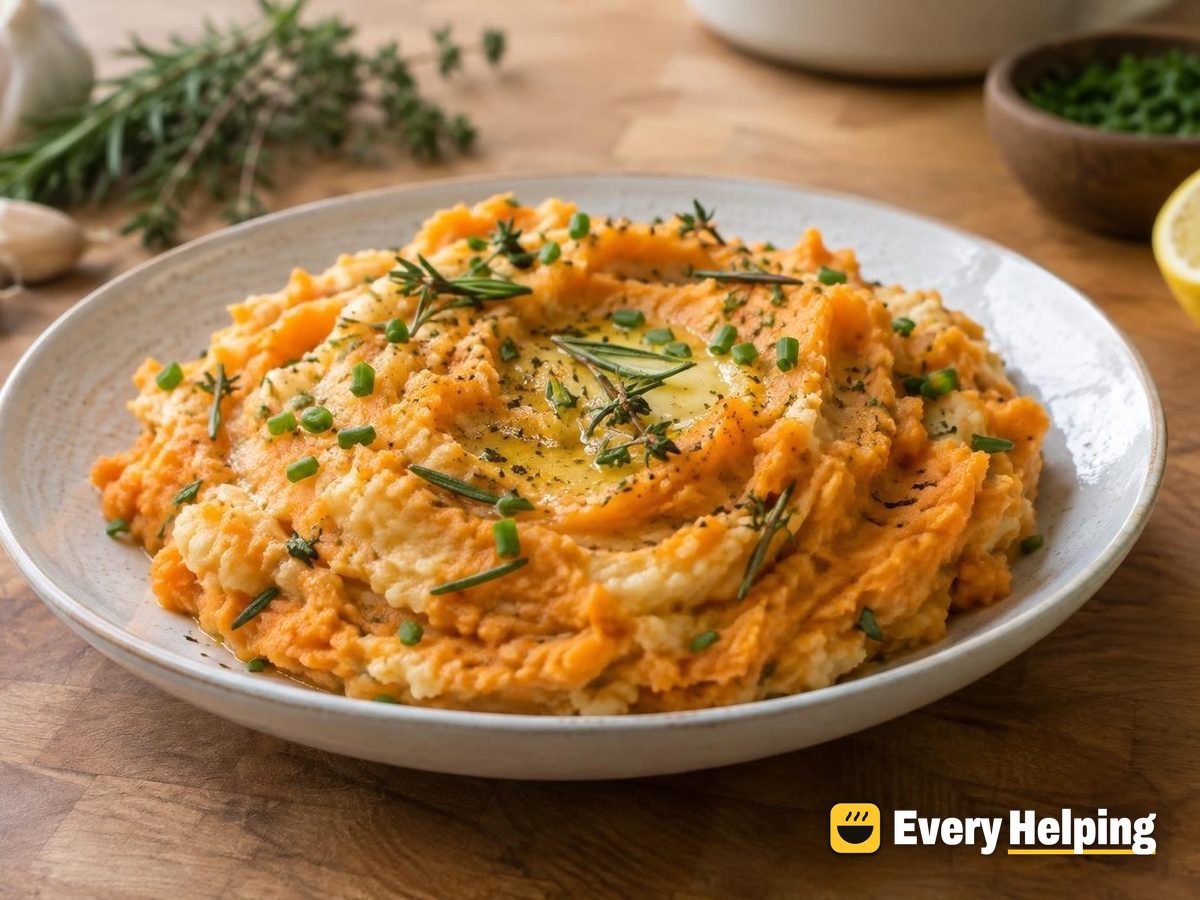 Garlic-Rosemary Mashed Sweet Potatoes