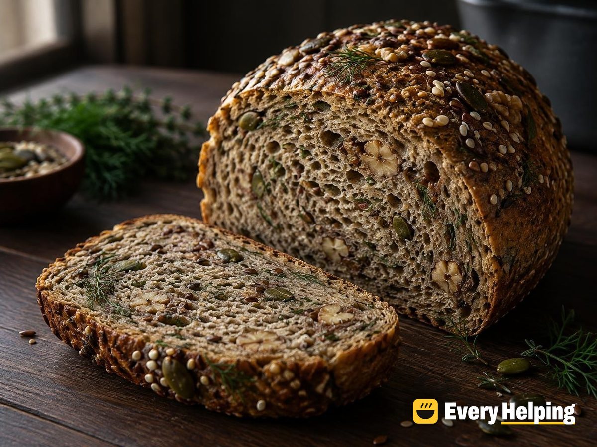 Soft Dill and Thyme Walnut Rye Batard