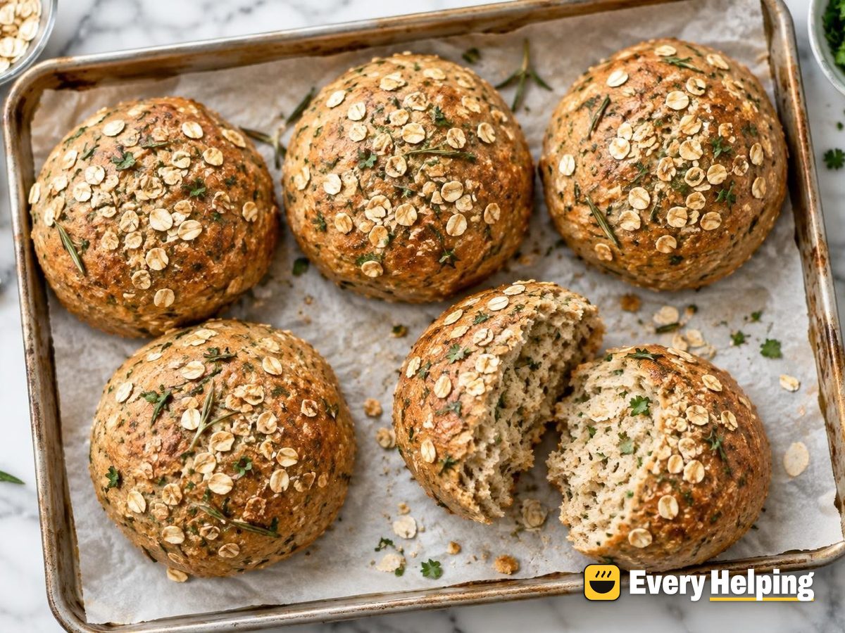 Garlic Herb Oat Burger Buns