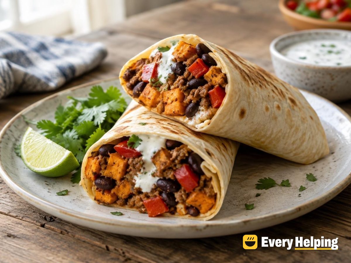 Smoky Turkey Sweet Potato Burrito Wraps