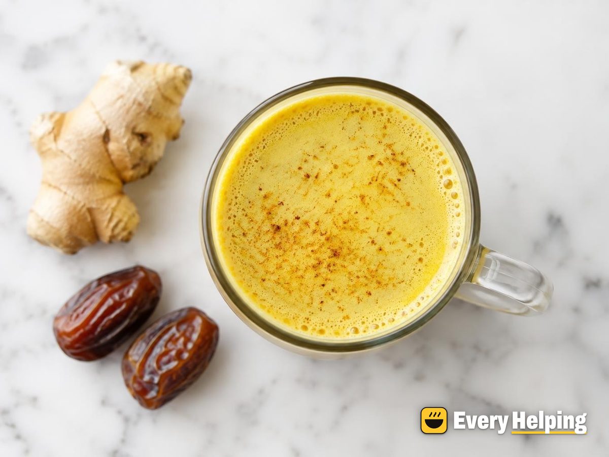Green Tea Golden Latte with Dates