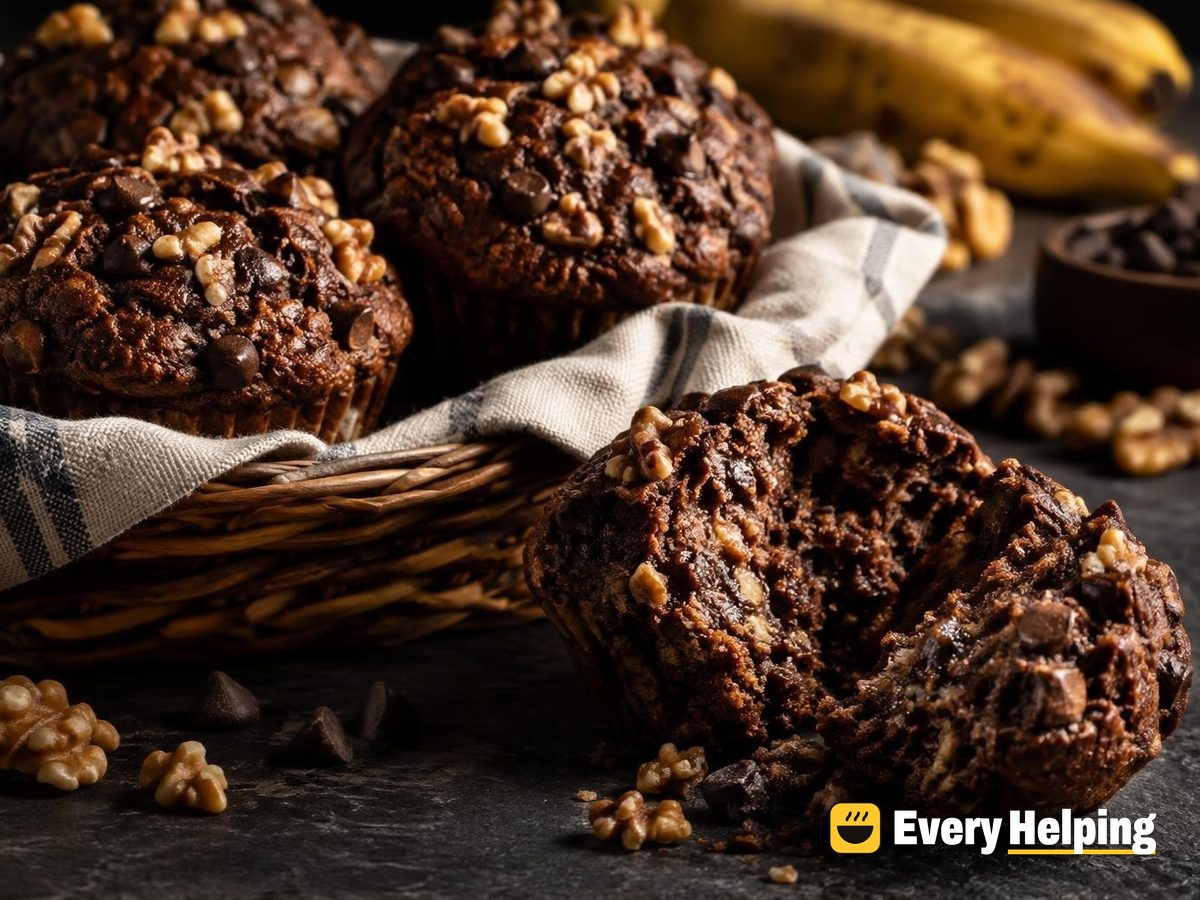 Chocolate Banana Walnut Muffins