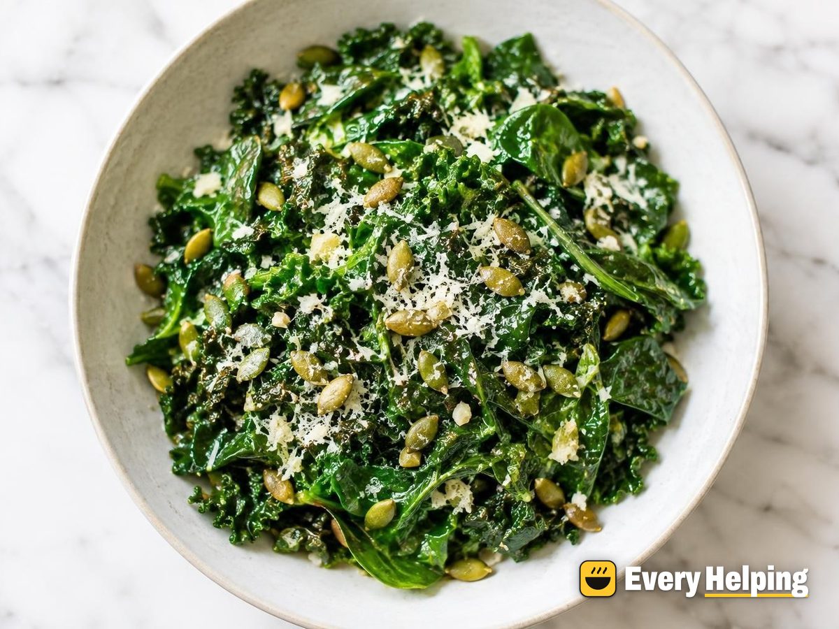 Sautéed Kale and Spinach with Parmesan