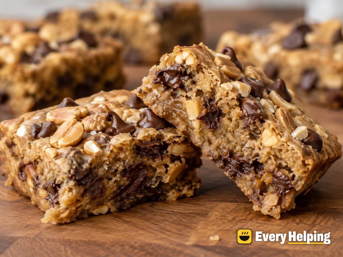 Salted Peanut Butter Chocolate Chip Blondies