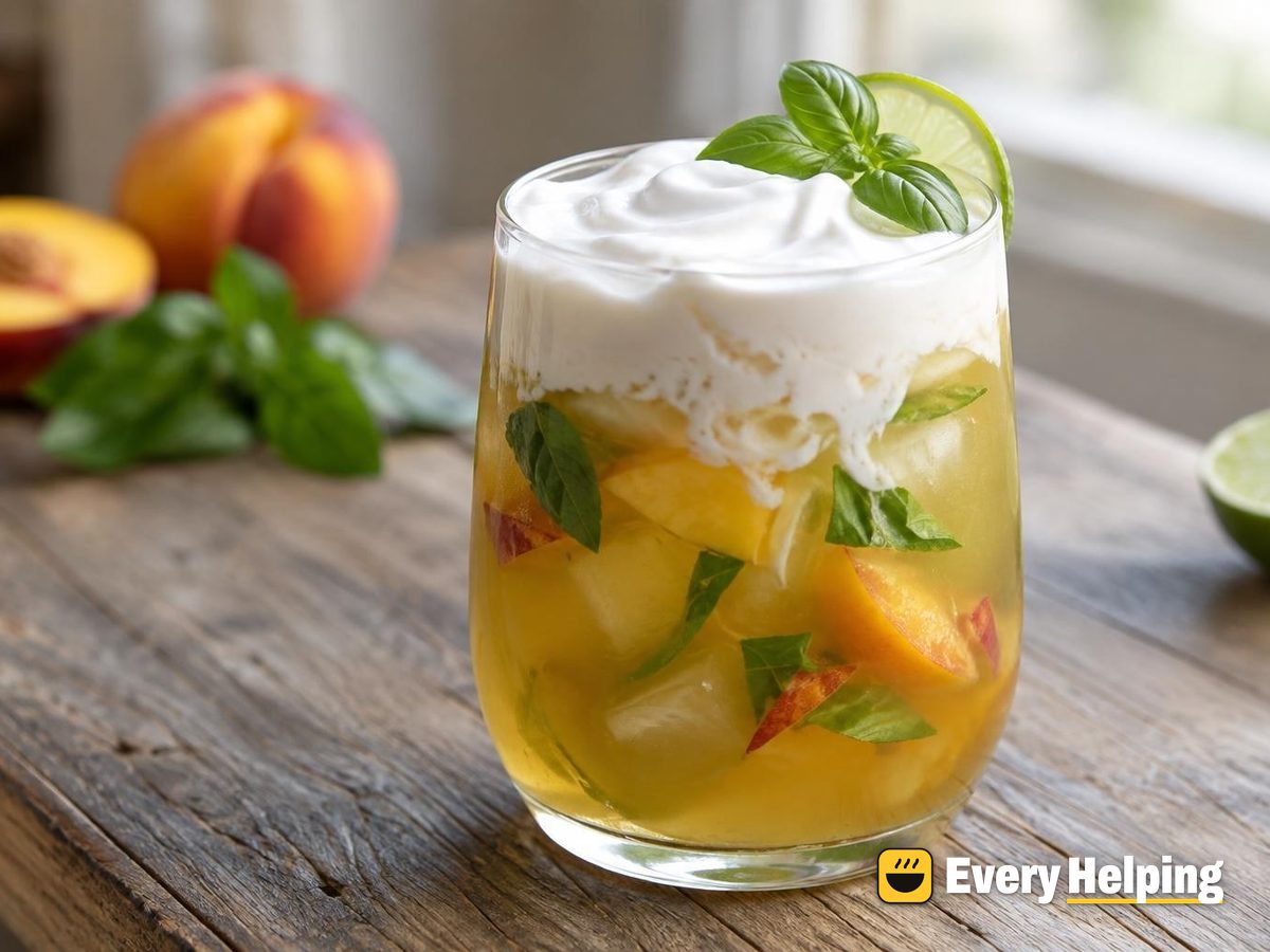 Peach Green Tea with Coconut Cream Float